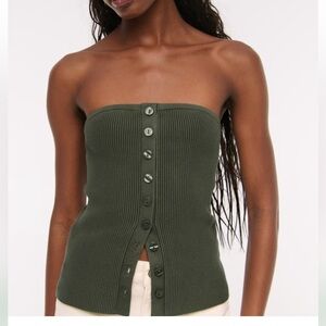 Abercrombie and Fitch Deep green strapless Sweater